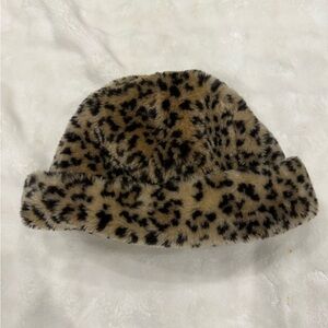 Everett Leopard Faux Fur Hat